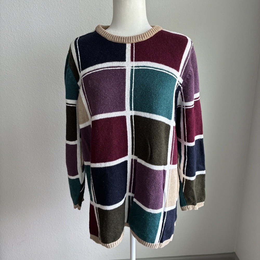Vintage Blair Womens Colorblock 90s Crewneck Sweatshirt Multicolor Mall XL